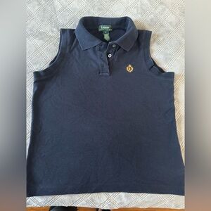 Ralph Lauren sleeveless women’s polo shirt size S navy blue